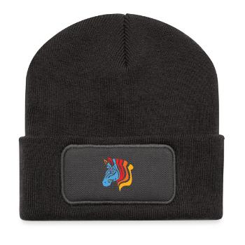 zebra - Recycelte Patch Beanie - Dunkelgrau - Vorne