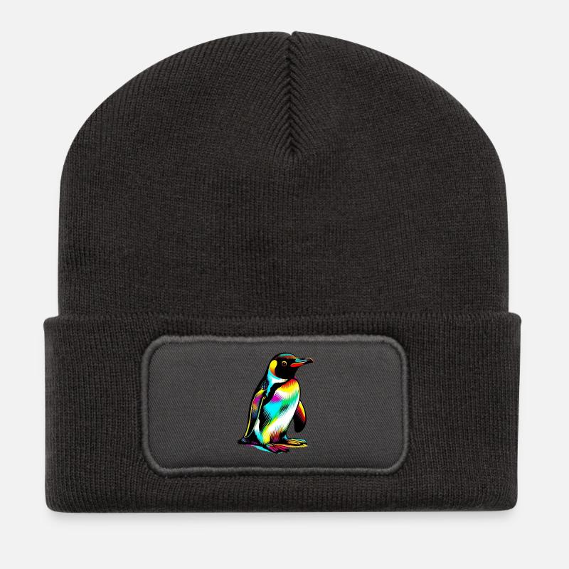 Pinguin - Recycelte Patch Beanie - Dunkelgrau