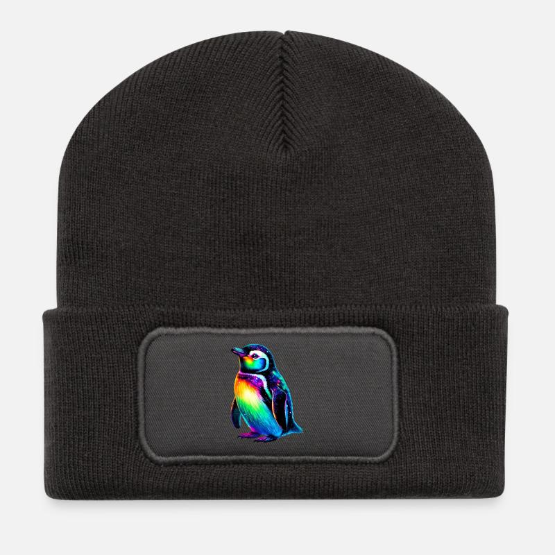 Pinguin - Recycelte Patch Beanie - Dunkelgrau