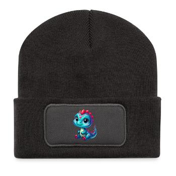 Dinosaure - Beanie recyclé à patch - charbon - Devant