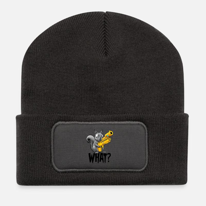 Pour tous les hors-la-loi des forêts - Beanie recyclé à patch - charbon