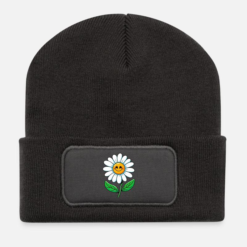 Daisy - Recycled Patch Beanie - dark grey
