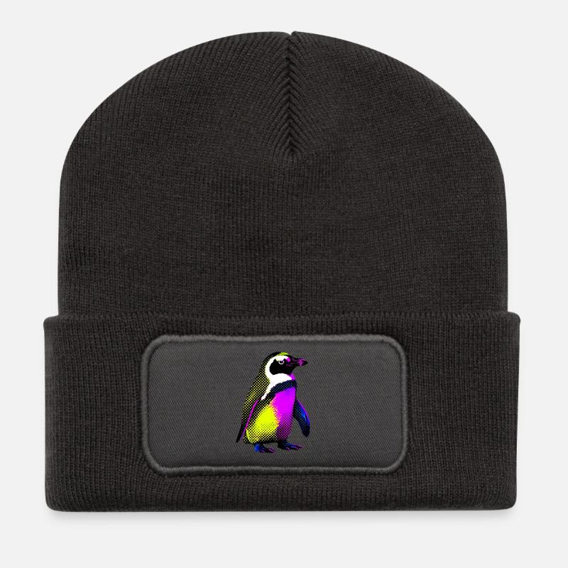 Pinguin - Recycelte Patch Beanie - Dunkelgrau