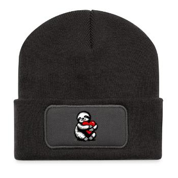 Faultier - Recycelte Patch Beanie - Dunkelgrau - Vorne