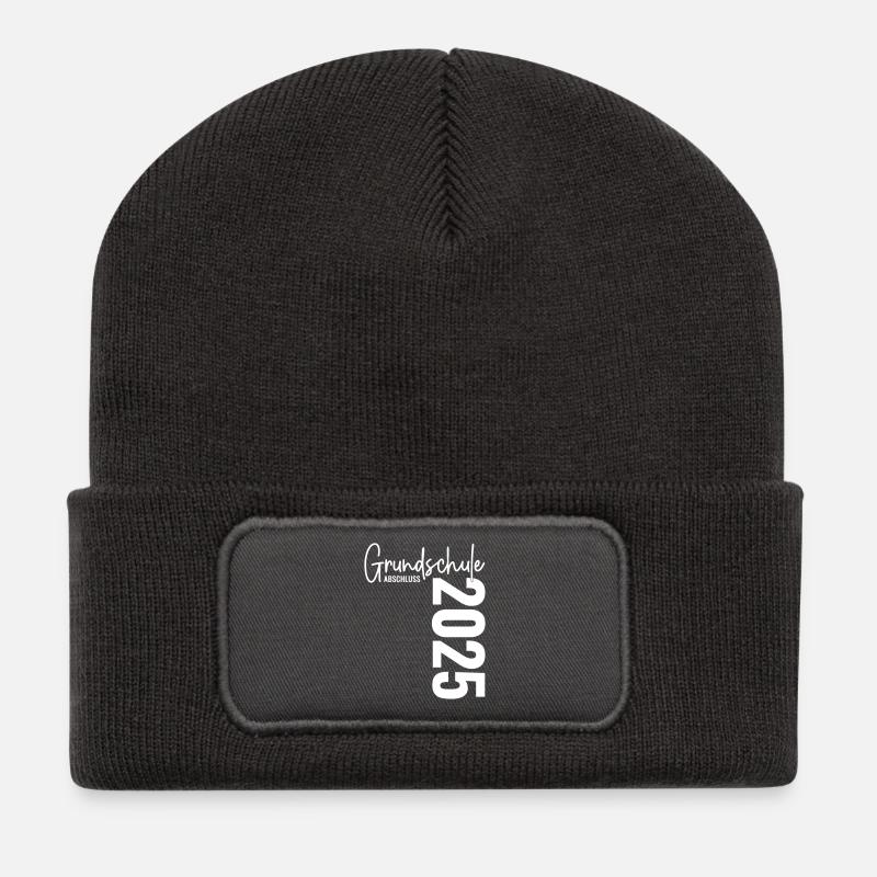 Grundschule Abschluss 2025 - Recycelte Patch Beanie - Dunkelgrau
