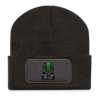 Cthulhu Retro 2 - Recycled Patch Beanie - dark grey - Front