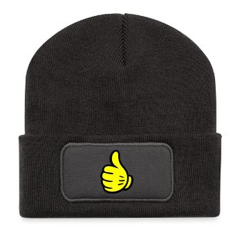 Hand Like Comic - Recycled Patch Beanie - dark grey - Front