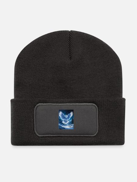 Snowy Owl - Recycled Patch Beanie - dark grey