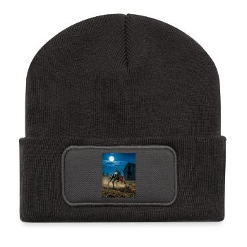 Chupacabra, reptilian goat-sucker cryptid of Latin - Recycled Patch Beanie - dark grey - Front