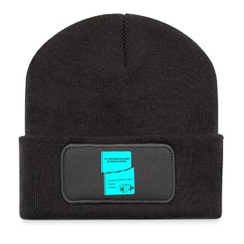 Citation Humoristique Matinales d'un râleur - Beanie recyclé à patch - charbon - Devant