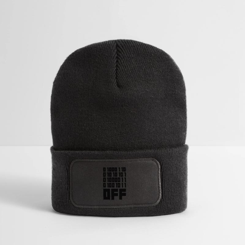 Binary Code F**k OFF – Humour Nerd & Geek Code Beanie recyclé à patch