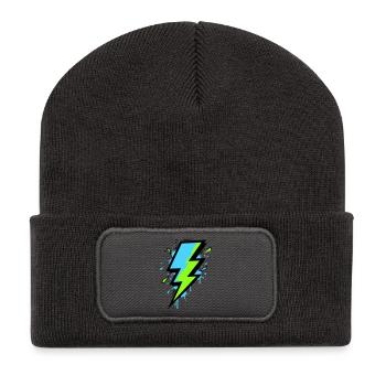 Strahl der modernen Elektrizität - Recycelte Patch Beanie - Dunkelgrau - Vorne