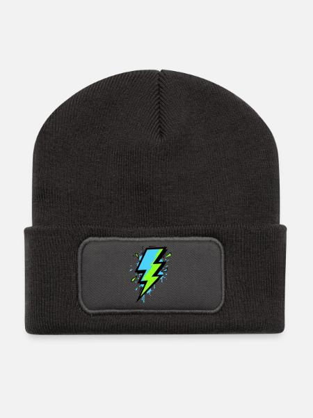 Rayon de l’électricité moderne - Beanie recyclé à patch - charbon