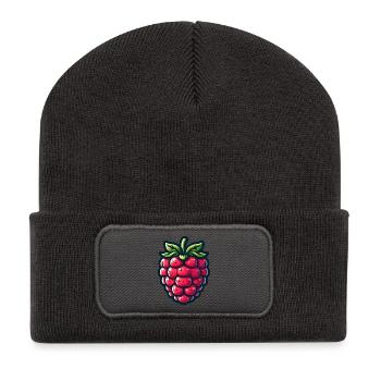 Himbeere Pop Cartoon Rot - Recycelte Patch Beanie - Dunkelgrau - Vorne