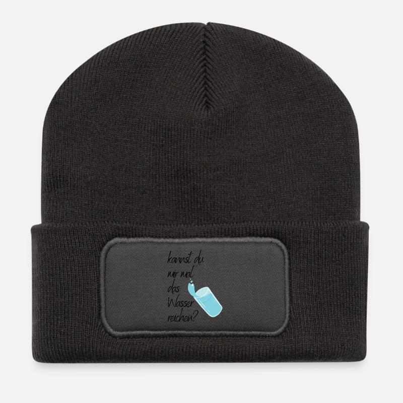 Kannst du mir mal das Wasser reichen?  - Recycelte Patch Beanie - Dunkelgrau