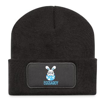 Werdende Mutter Ostern Gender Reveal - Recycelte Patch Beanie - Dunkelgrau - Vorne