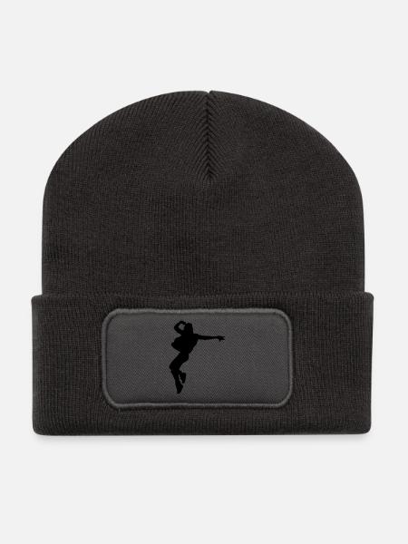 B-Girl Silhouette – Breakdance Style - Beanie recyclé à patch - charbon