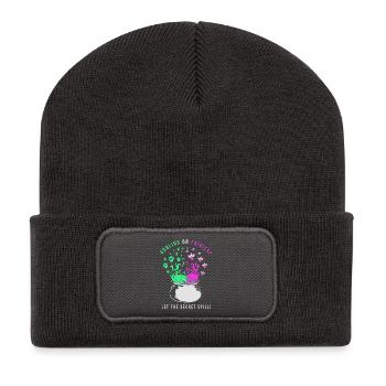 Halloween Gender Reveal - Recycelte Patch Beanie - Dunkelgrau - Vorne