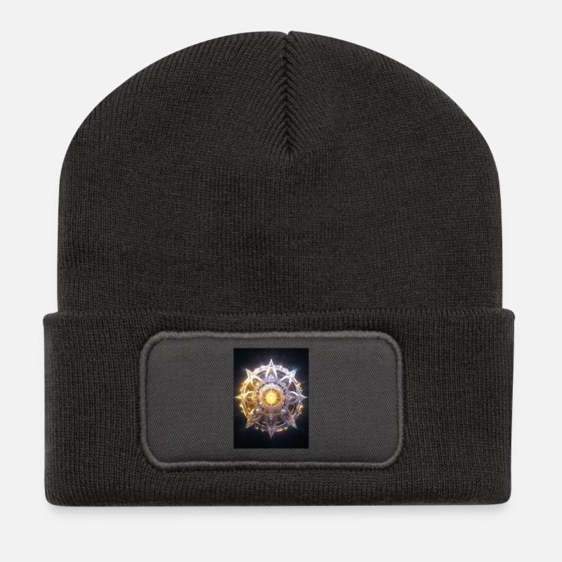 Kronenchakra – Sahasrara: Verbindung zum Göttliche - Recycelte Patch Beanie - Dunkelgrau