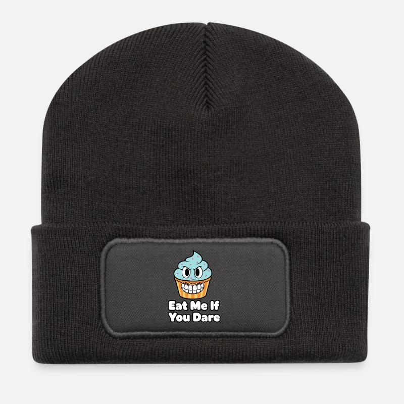 Süßer Schrecken Cupcake - Recycelte Patch Beanie - Dunkelgrau