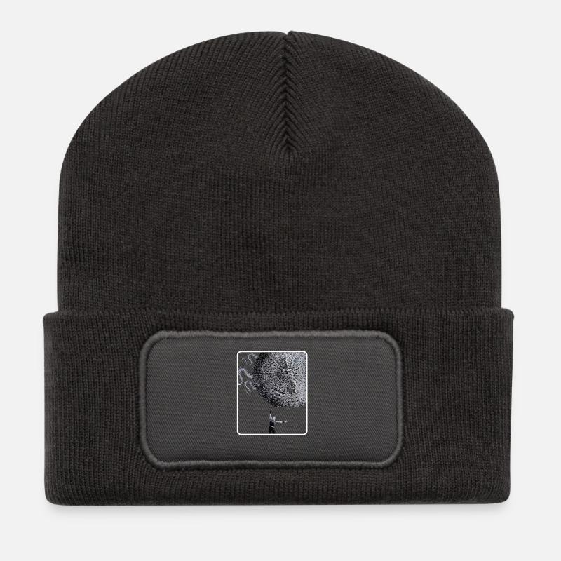Soulève-le - Beanie recyclé à patch - charbon