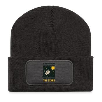 Die Sterne verpassen - Recycelte Patch Beanie - Dunkelgrau - Vorne