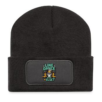 Line Dance Skull Western Boots - Recycled Patch Beanie - dark grey - Front
