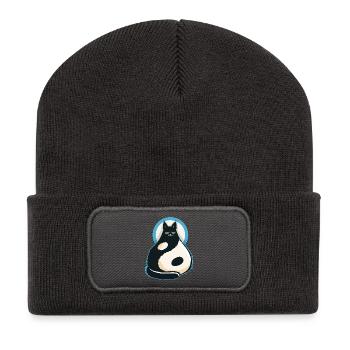 Chat-YinYang - Recycelte Patch Beanie - Dunkelgrau - Vorne