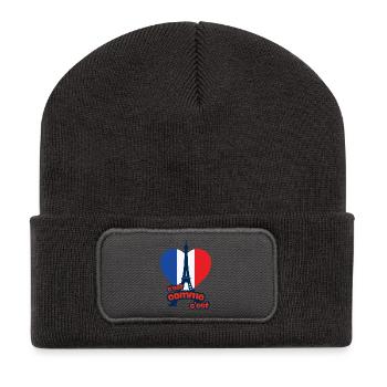c'est as c'est – Frankreich - Recycelte Patch Beanie - Dunkelgrau - Vorne