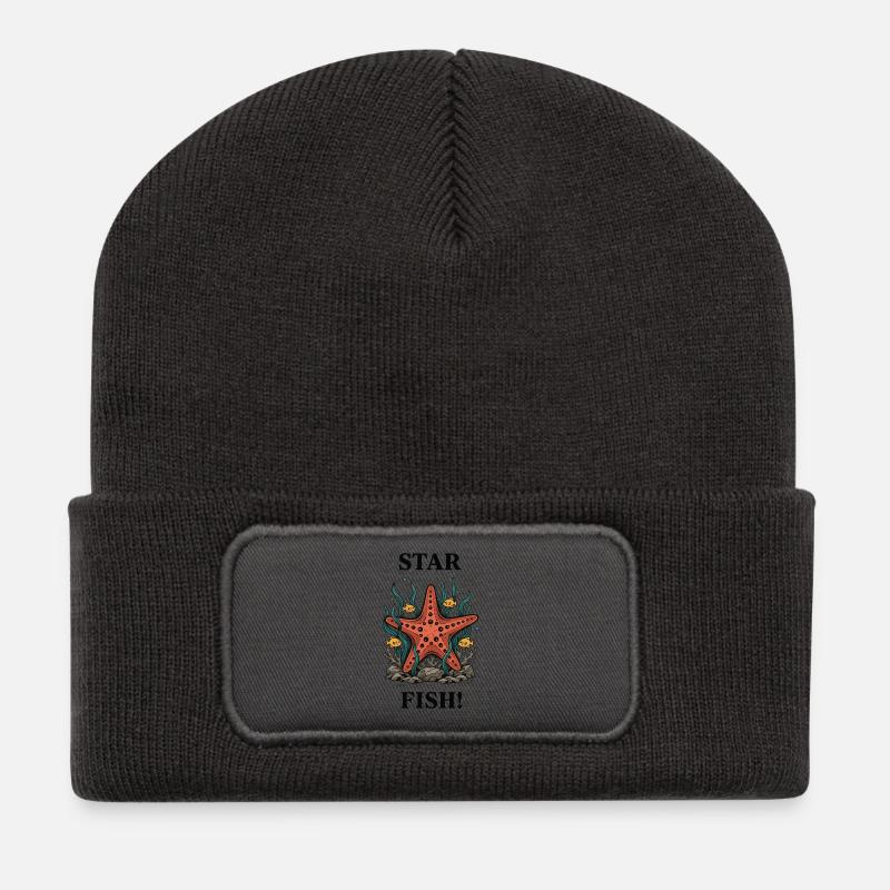 Star Fish Starfish Ocean - Recycled Patch Beanie - dark grey