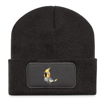 Émeute de la calopsitte jaune - Beanie recyclé à patch - charbon - Devant
