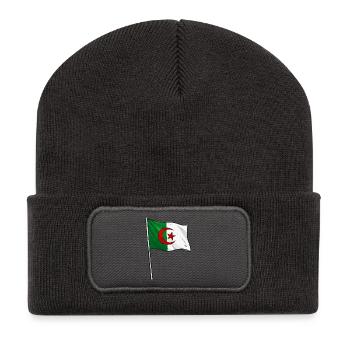 Drapeau algérien - Beanie recyclé à patch - charbon - Devant