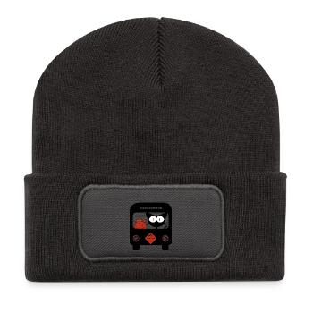 Chat - Beanie recyclé à patch - charbon - Devant
