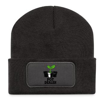 Humour Jardinier : Le Deal de Plantes - Beanie recyclé à patch - charbon - Devant