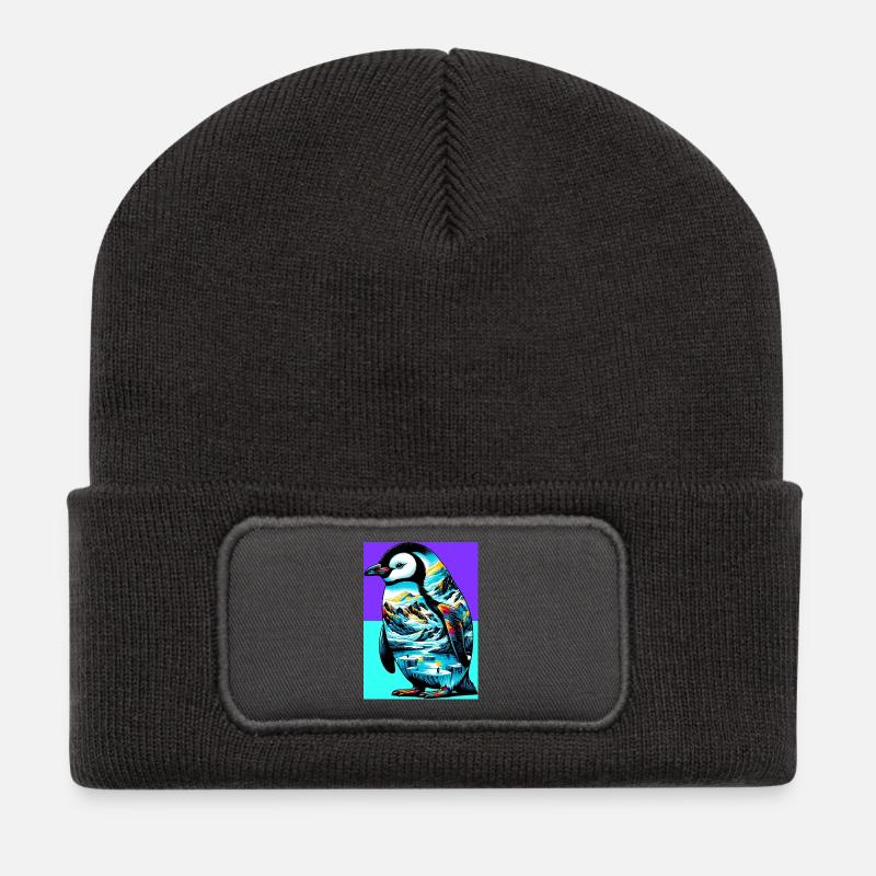 pingouin - Beanie recyclé à patch - charbon