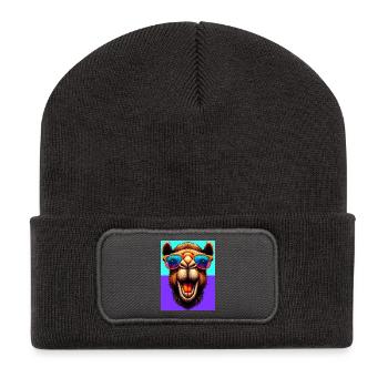 Kamel - Recycelte Patch Beanie - Dunkelgrau - Vorne