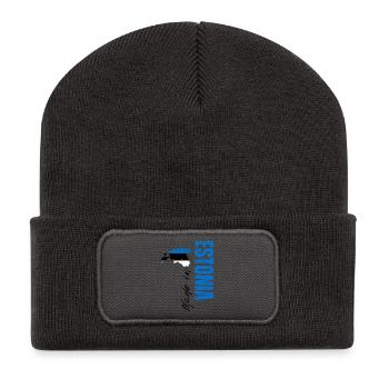 Fabriqué en Estonie, né en Estonie - Beanie recyclé à patch - charbon - Devant