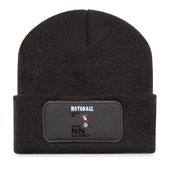 Motoball Spieler Motoballer Papa Vater Mann - Recycelte Patch Beanie - Dunkelgrau - Vorne