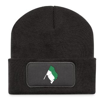 Vlieland-Flagge – Island Pride - Recycelte Patch Beanie - Dunkelgrau - Vorne