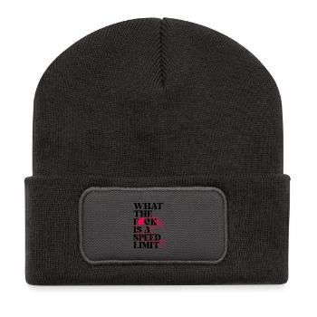 Voiture - Beanie recyclé à patch - charbon - Devant