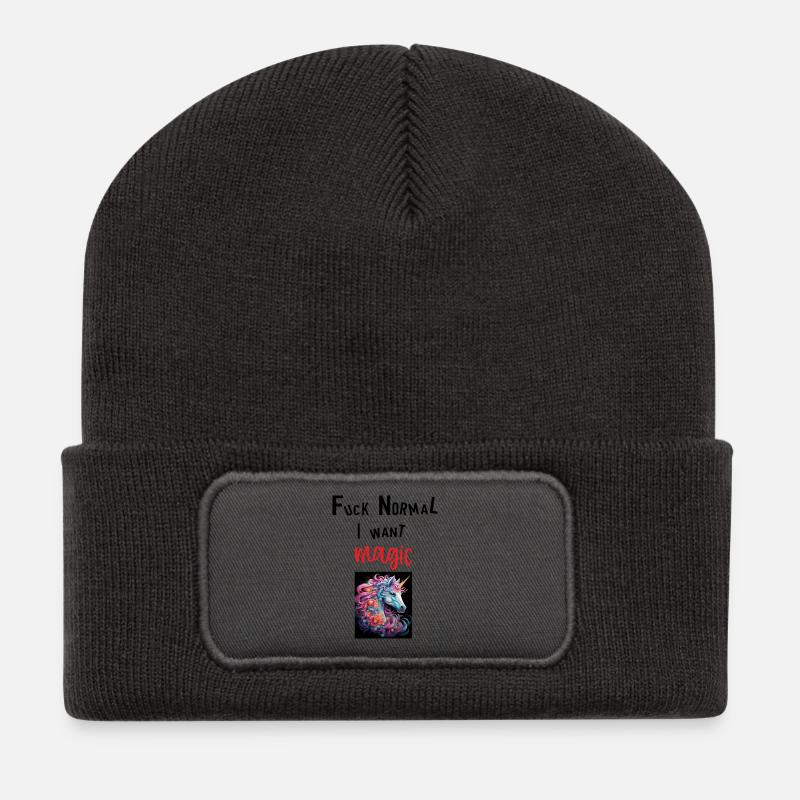 Magic - Recycelte Patch Beanie - Dunkelgrau