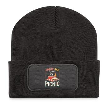 J'peux pas picnic - rétro gourmand - Beanie recyclé à patch - charbon - Devant