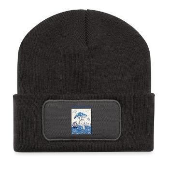 Kein Regen Keine Blumen Frosch - Recycelte Patch Beanie - Dunkelgrau - Vorne