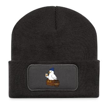 Whiskey Seagull in Winter - Recycled Patch Beanie - dark grey - Front