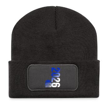 Basketball Meister Shirt 2026, blau weiß - Recycelte Patch Beanie - Dunkelgrau - Vorne