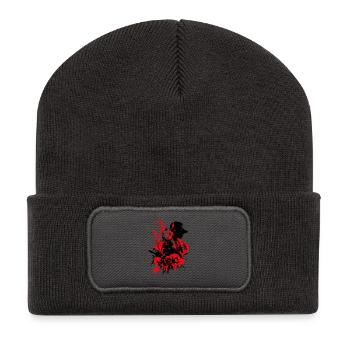 Graffiti Hip Hop Music Red On Black - Recycled Patch Beanie - dark grey - Front