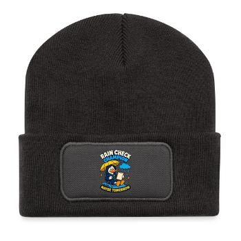 Rain Check Champion – Maybe tomorrow - Recycled Patch Beanie - dark grey - Front