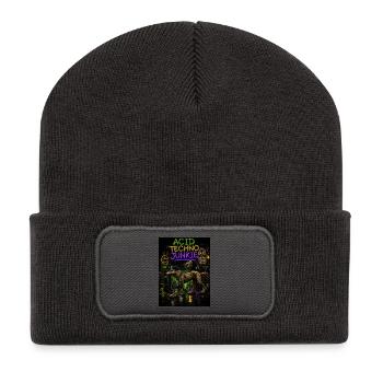 Acid Techno Junkie - Recycled Patch Beanie - dark grey - Front