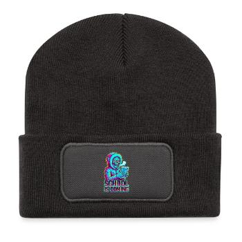 L’école arrive Zombie console portable glacée - Beanie recyclé à patch - charbon - Devant