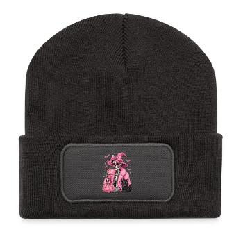 Witches: Halloween Pink Glam Skeleton - Recycled Patch Beanie - dark grey - Front